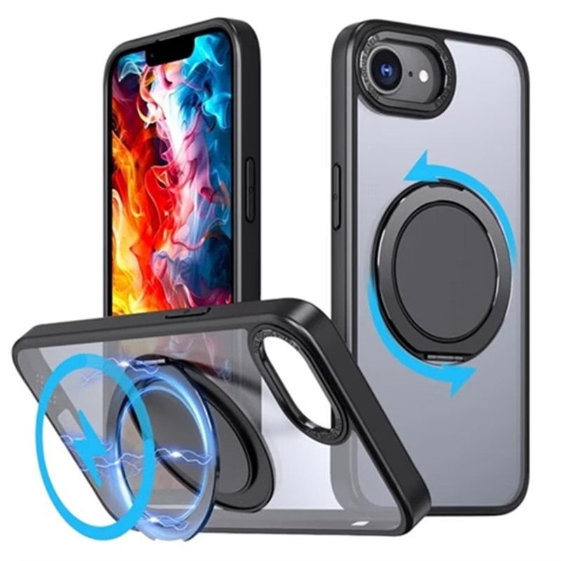�b�n�b�n��������&nbsp;iPhone 16e�p�@360����]���郊���O�t���}�b�g�P�[�X&nbsp;1847-16E-BLACK