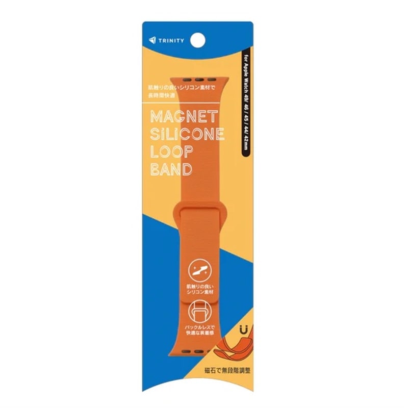 �g���j�e�B&nbsp;Apple Watch 49mm / 46mm / 45mm / 44mm / 42mm �}�O�l�b�g�V���R�����[�v�o���h&nbsp;TR-AW26L-ABMS-OR