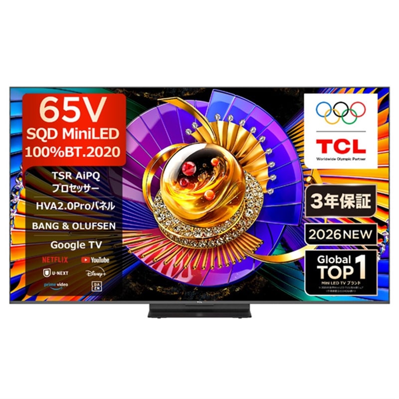 TCL&nbsp;65V�^�@4K�`���[�i�[�����t���e���r�@C7L SQD-Mini LED TV�iGoogle TV�j&nbsp;65C7L