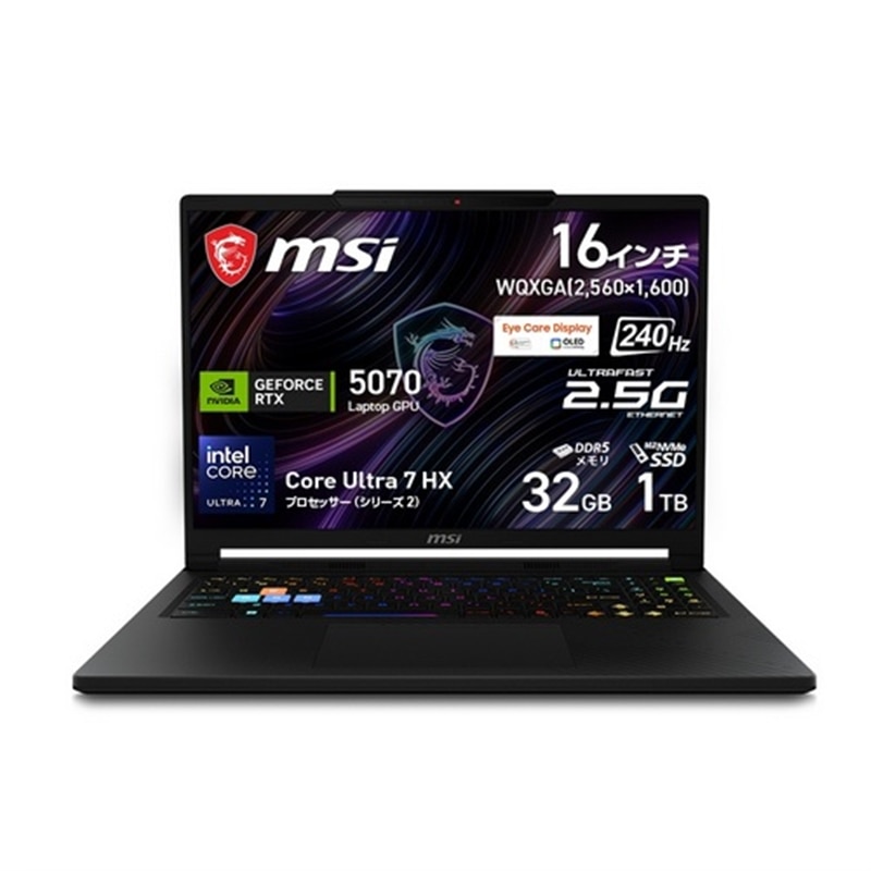 MSI�i�G���G�X�A�C�j&nbsp;�Q�[�~���O�m�[�g�p�\�R�� Raider 16 HX B2W&nbsp;RAIDER16HXB2WGX-2669JP