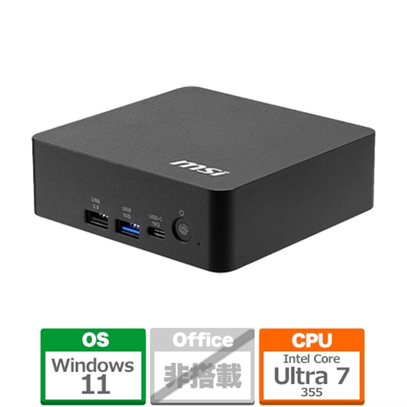 MSI�i�G���G�X�A�C�j&nbsp;�f�X�N�g�b�v�p�\�R���@Cubi NUC AI+ 3MG-024JP/Copilot+ PC&nbsp;CUBI-NUC-AI+3MG-024JP