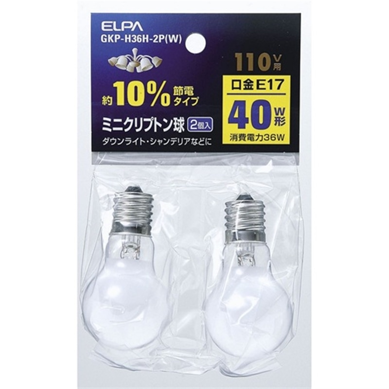 ELPA&nbsp;�~�j�N���v�g���d���@40W E17&nbsp;GKP-H36H-2P(W)