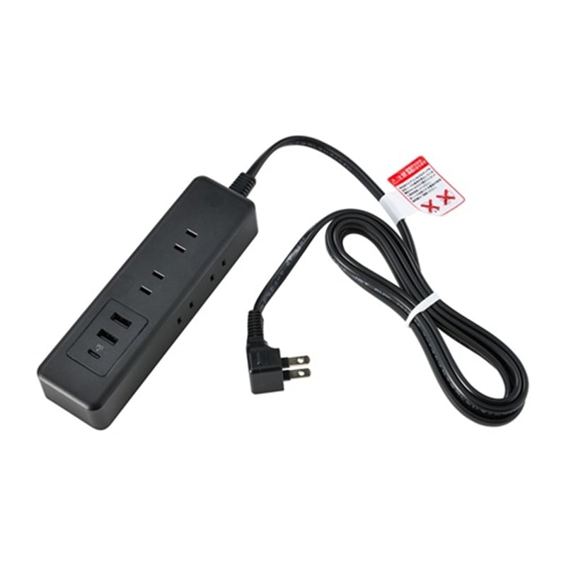 ELPA&nbsp;�R�[�h�t���^�b�v�@6���@USB-A×2 USB-C×1 �@���K�[�h&nbsp;WL-6322SUC(BK)