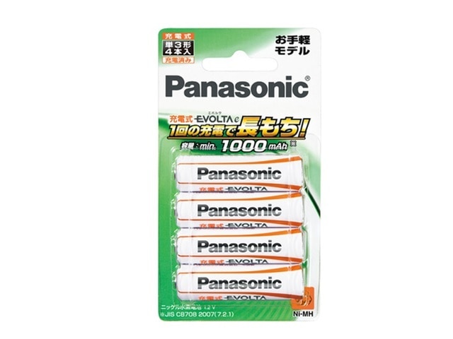 Panasonic（パナソニック） 充電式エボルタ ニッケル水素電池 単３形 ４本パック（お手軽モデル）｜BK-3LLB/4B｜[通販]ケーズデンキ