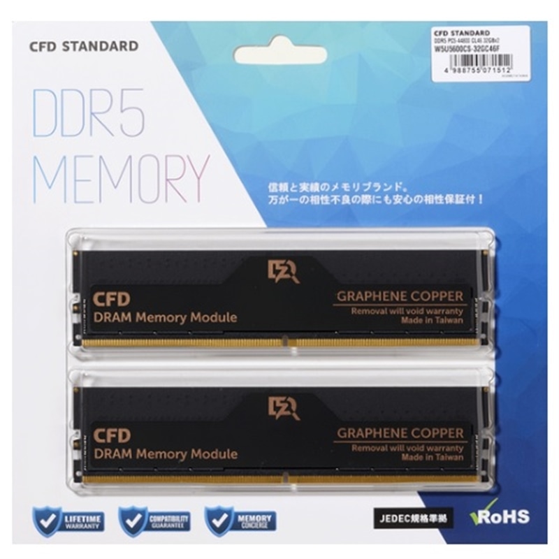 CFD̔ DDR5-5600 fXNgbvp ( 32GBx2g) W5U5600CS-32GC46F