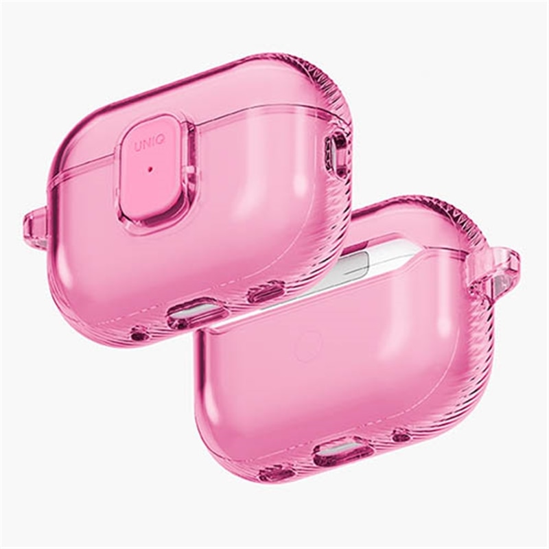 UNIQij[Nj AirPods Pro 3pP[X@Glase Pro  Protective Clear Case with Clasp Lock UNIQ-AIRPODSPRO3-GLSPCPNK