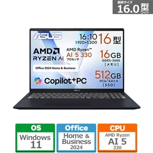 ASUSiGCX[Xj 16^m[gp\R@ASUS Vivobook 16iM1607KAj/Copilot+ M1607KA-AI5165KWS