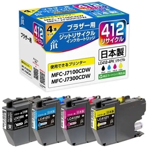�W�b�g&nbsp;���T�C�N���C���N�J�[�g���b�W�@4�F�p�b�N�@�u���U�[ LC412-4PK�Ή�&nbsp;JIT-B4124P