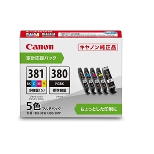 Canon（キヤノン） インクタンク BCI-381s（BK/C/M/Y）+BCI-380 マルチパック（家計応援パック）｜BCI-381S+380 /5MP｜[通販]ケーズデンキ