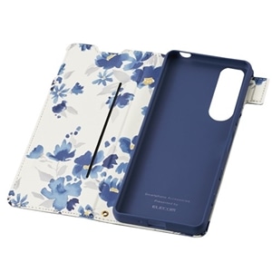 エレコム Xperia III(SO-53B SOG05) レザーケース 手帳型 UltraSlim Flowers 薄型 磁石付き  ネイビー｜PM-X214PLFUJNV｜[通販]ケーズデンキ