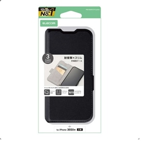 �G���R��&nbsp;iPhone 17�Ή� �蒠�^�P�[�X ���Εt �ϏՌ�&nbsp;PM-A25APLFY3BK