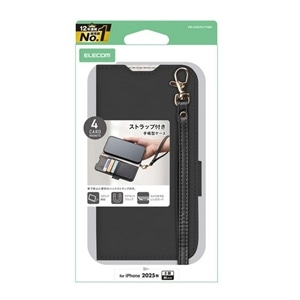 �G���R��&nbsp;iPhone 17 Pro�Ή� �蒠�^�P�[�X ���Εt �ϏՌ� �n���h�X�g���b�v�t&nbsp;PM-A25CPLFY4BK