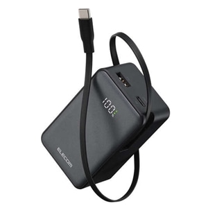 �G���R��&nbsp;������莮�P�[�u����̌^���o�C���o�b�e���[(10000mAh/22.5W)&nbsp;DE-C80L-10000BK