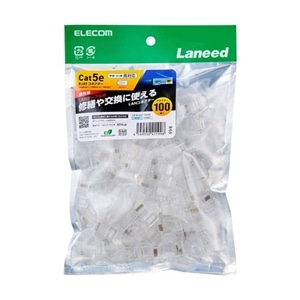 エレコム 自作用RJ45コネクター(Cat5e/単線ヨリ線両対応/100個入)｜LD