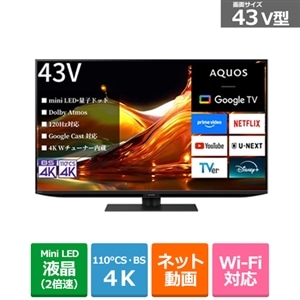 SHARPiV[vj 43V^@4K`[i[@ʎqhbg/mini LEDer@AQUOS XLED@HP2CiGoogle TVj 4T-C43HP2