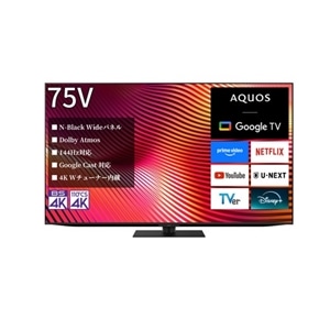 SHARP�i�V���[�v�j&nbsp;75�u���C�h�^�S�j�t�� �ʎq�h�b�g/mini LED�e���r AQUOS XLED �iGoogle TV�j&nbsp;4T-75X9A