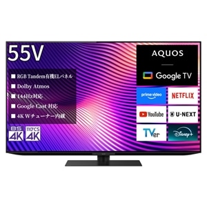SHARP�i�V���[�v�j&nbsp;55V�^�@4K�`���[�i�[�����L�@EL�e���r�@AQUOS�i�A�N�I�X�jS9A���C���iGoogle TV�j&nbsp;4T-55S9A