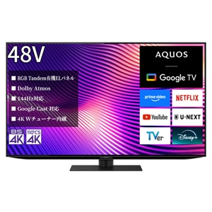 SHARP�i�V���[�v�j&nbsp;48V�^�@4K�`���[�i�[�����L�@EL�e���r�@AQUOS�i�A�N�I�X�jS9A���C���iGoogle TV�j&nbsp;4T-48S9A