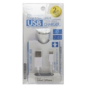 �A�[�N�X&nbsp;2.4A 2USB�|�[�g & ���C�g�j���O�P�[�u��&nbsp;X-193