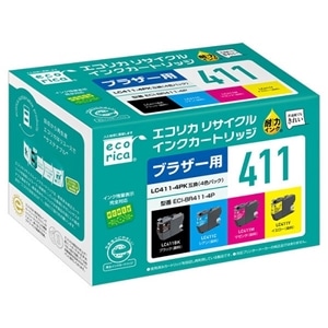 エコリカ リサイクルインクカートリッジ 4色パック｜ECI-BR411-4P｜[通販]ケーズデンキ