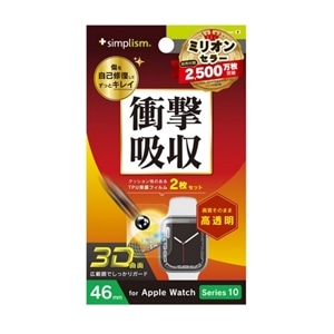 gjeB Apple Watch 46mm Series 10 Ή@Sʕی쎩ȎtB TR-AW2446-PT-SKFRCC