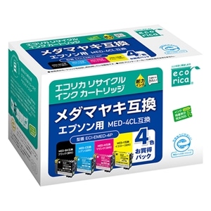 エコリカ エプソン用 MED-4CL 互換（4色パック）リサイクルインク