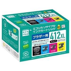 �G�R���J&nbsp;�u���U�[�p LC412XL-4PK �݊��i4�F�p�b�N�j���T�C�N���C���N�J�[�g���b�W&nbsp;ECI-BR412XL-4P