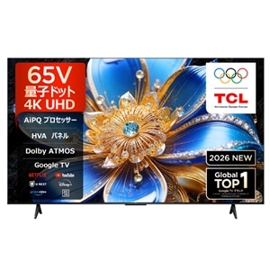 TCL&nbsp;65V�^�@4K�`���[�i�[�����t���e���r�@Premium 4K QLED TV�iGoogle TV�j&nbsp;65T6D