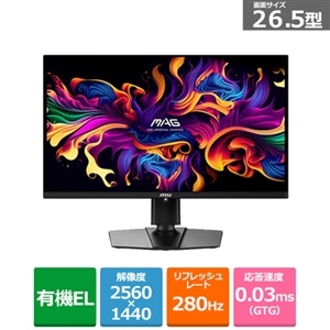 MSI�i�G���G�X�A�C�j&nbsp;26.5�^�@�Q�[�~���O�f�B�X�v���C&nbsp;MAG-271QP-QD-OLED-X28
