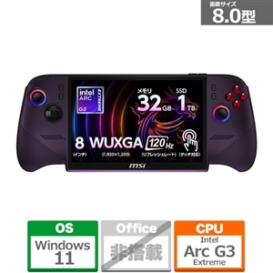 MSI�i�G���G�X�A�C�j&nbsp;8�^�|�[�^�u���Q�[�~���OPC&nbsp;CLAW-8EXAI+CG3EM-406JP