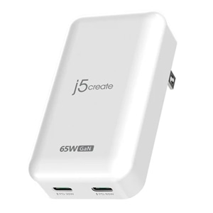j5 create }[d@65W GaN Slim PD USB-C@2Port Charger JUP2465