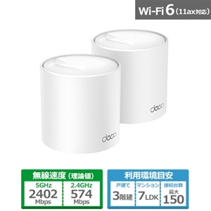 TP-Link（ティーピーリンク） AX3000メッシュWi-Fi 6システム｜Deco