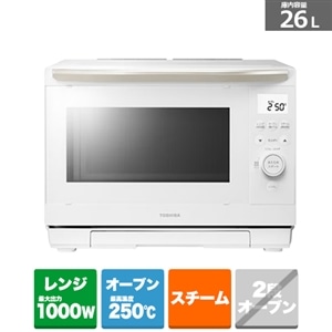 東芝（TOSHIBA） 過熱水蒸気オーブンレンジ 石窯ドーム｜ER-D90C(W