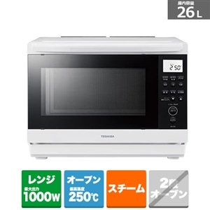 東芝（TOSHIBA） 角皿式スチームオーブンレンジ 石窯ドーム｜ER-D70C(W