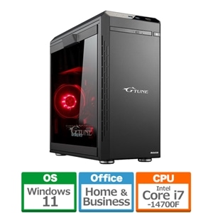 マウスコンピュータ マウスコンピューター Gtune ゲーミングデスクトップパソコン Core i7-14700F 4060 Ti 32GB 1TB  Office｜DGI7G6TKS21DBHB3｜[通販]ケーズデンキ