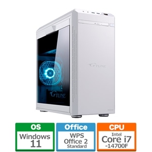 マウスコンピュータ マウスコンピューター Gtune ゲーミングデスクトップパソコン Core i7-14700F 4060 Ti 32GB  1TB｜DGI7G6TKS21DWHW3｜[通販]ケーズデンキ