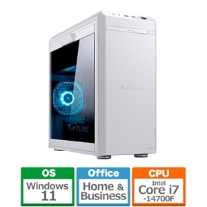 マウスコンピュータ マウスコンピューター Gtune ゲーミングデスクトップパソコン Core i7-14700F 4060 Ti 32GB 1TB  Office｜DGI7G6TKS21DBHW3｜[通販]ケーズデンキ