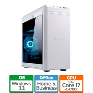 マウスコンピュータ マウスコンピューター Gtune ゲーミングデスクトップパソコン Core i7-14700F 4070 SUPER 32GB  1TB Office｜DGI7G7SKS21DBHW3｜[通販]ケーズデンキ